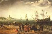 Adam Willaerts The painting Coastal Landscape with Ships painting